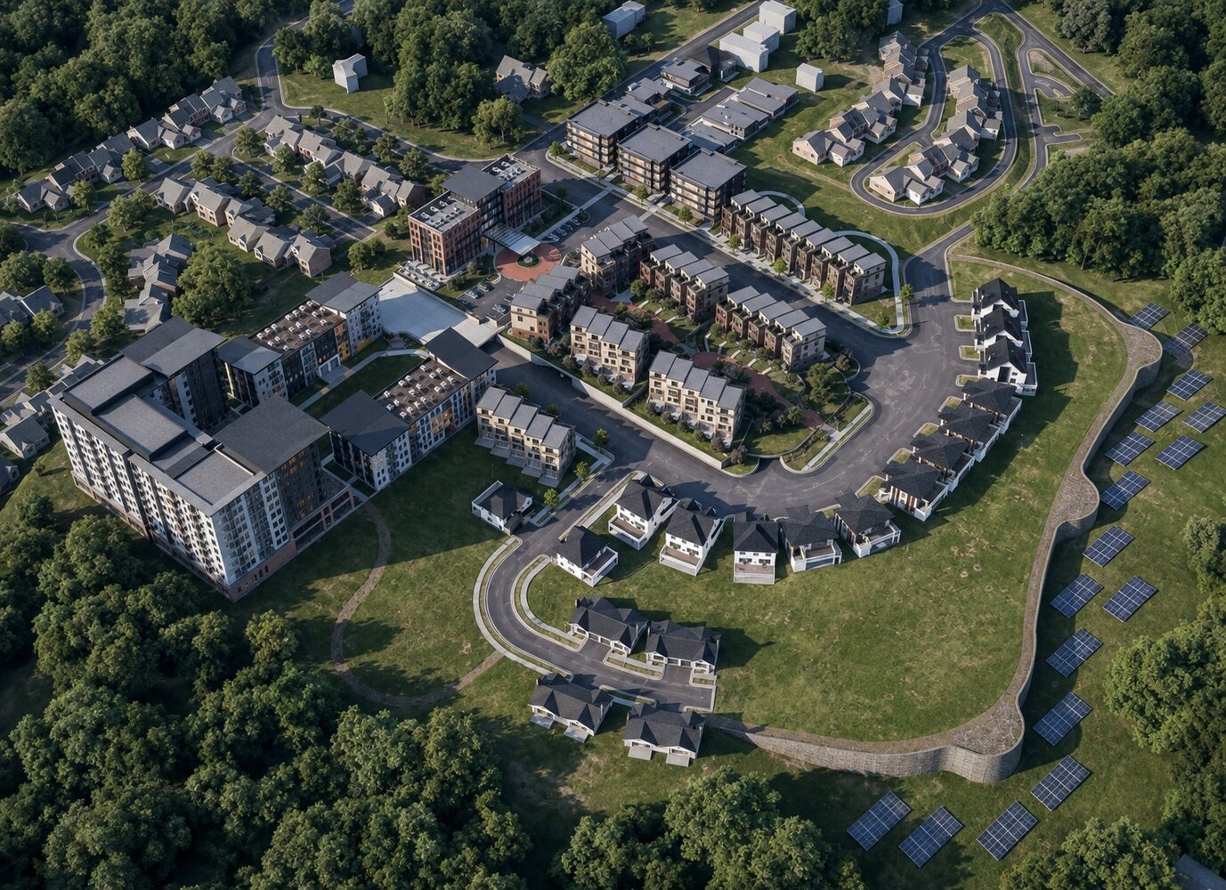 Aerial masterplan for Chambers Estates