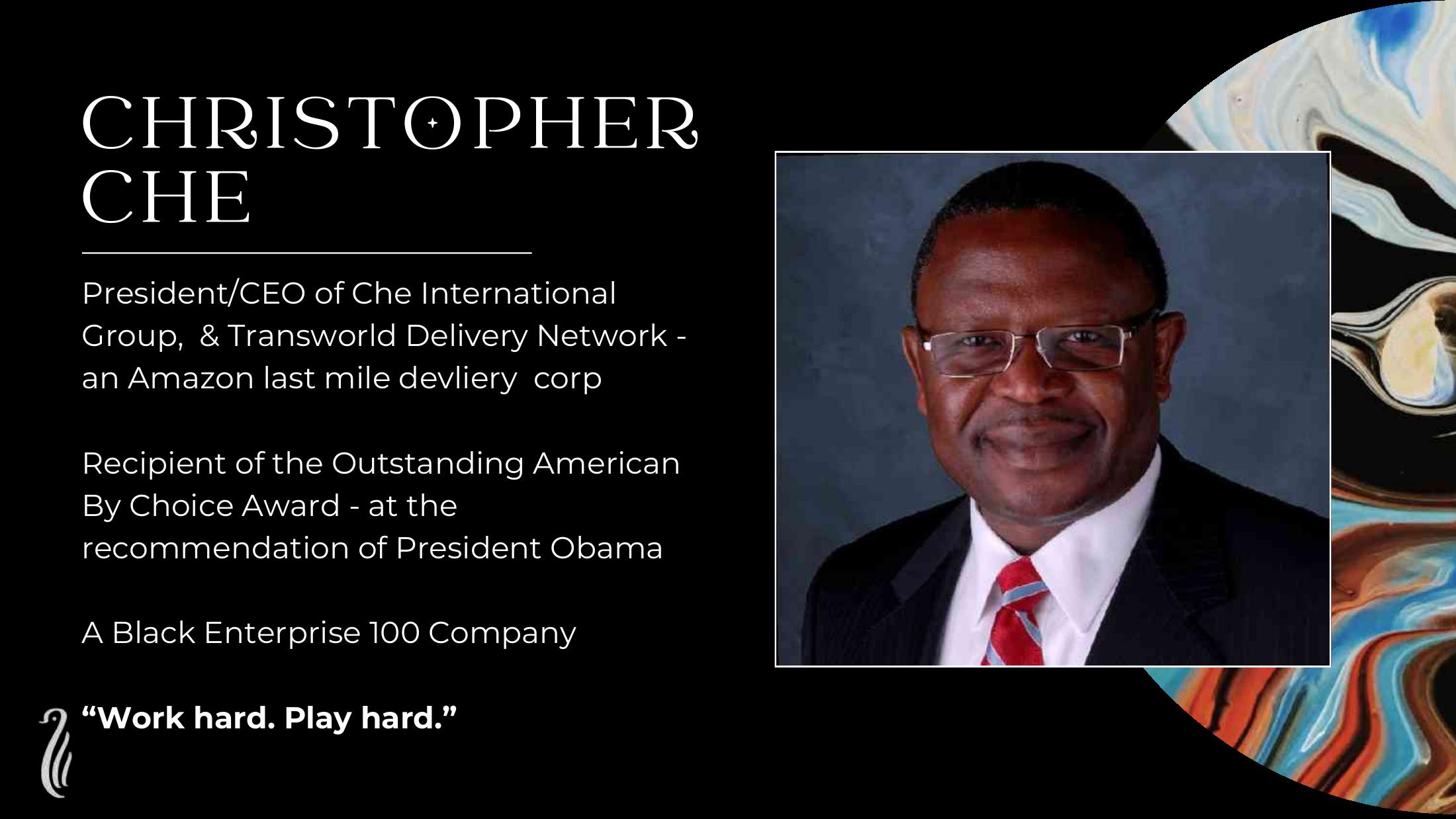 Christopher Che presenter slide from Faith, Family and Finance 2025