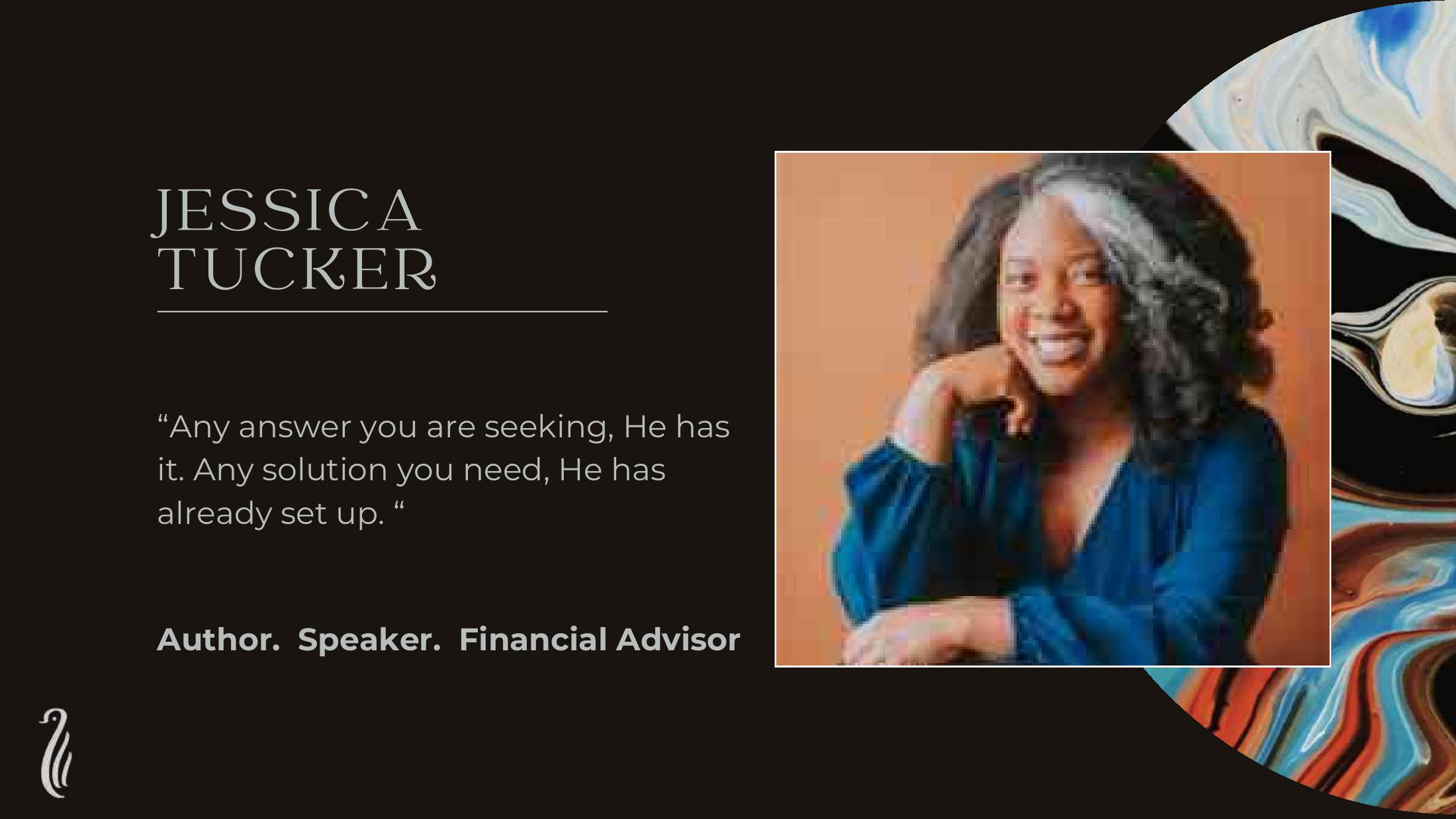 Jessica Tucker presenter slide from Faith, Family and Finance 2025