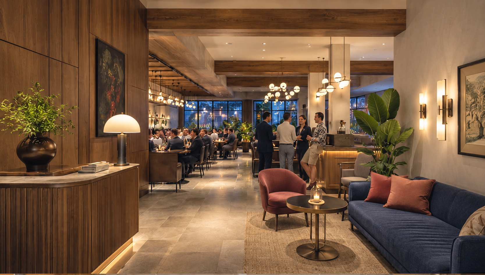 Rendering of the proposed West End boutique hotel restaurant and lounge