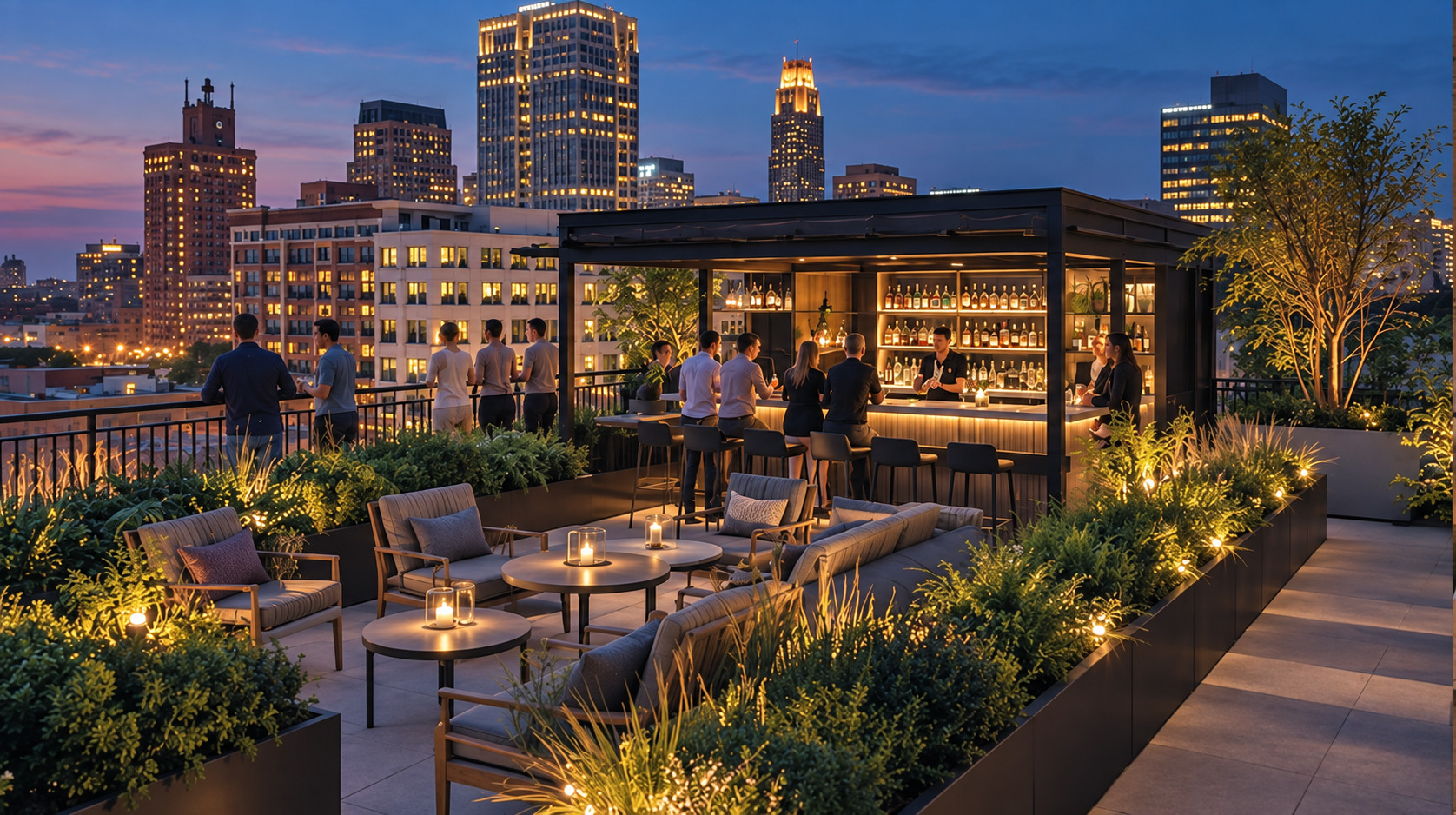 Rendering of the proposed West End boutique hotel rooftop venue
